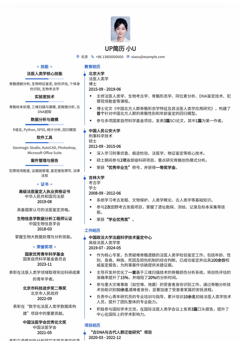 【冷门稀缺】法医人类学家专业简历模板:助您精准定位,脱颖而出