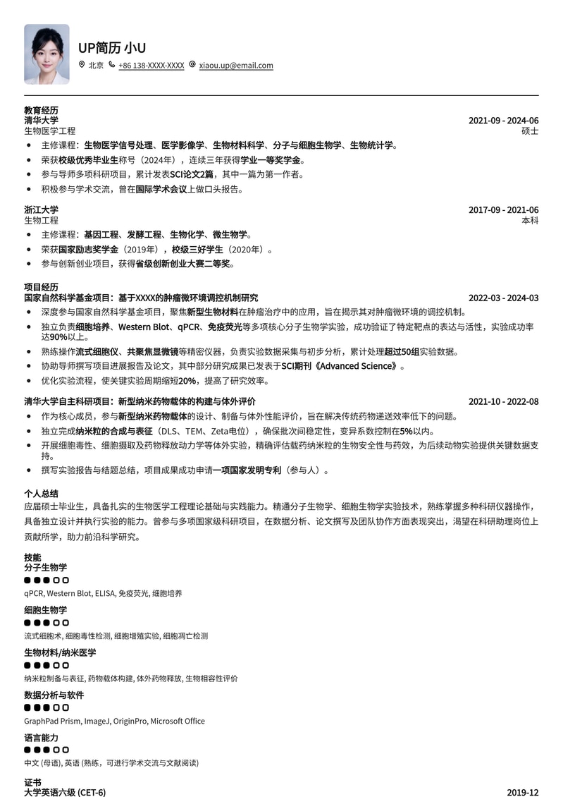 双一流高校科研助理简历模板:助力学术研究,脱颖而出