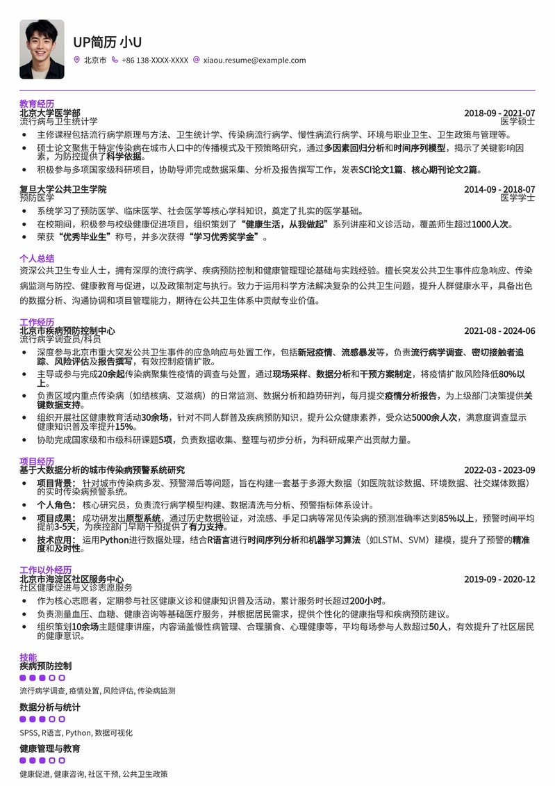 公共卫生体系专业人员求职模板:CDC/卫健委公务员优选